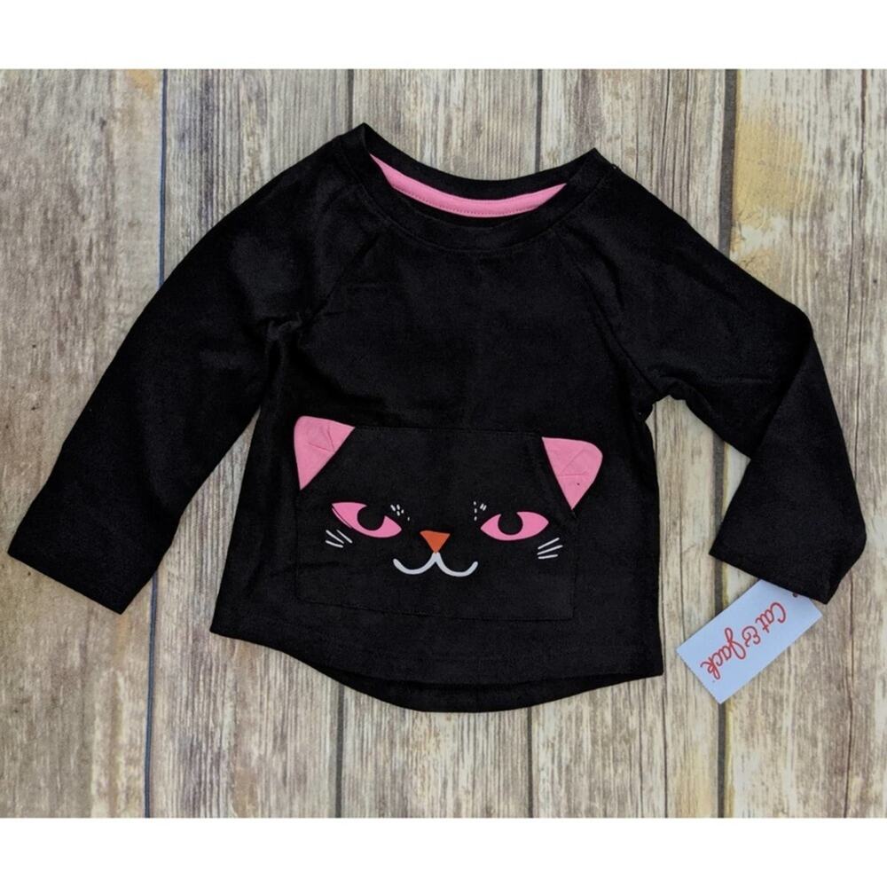 Cat and Jack Halloween Cat Tee 12M New